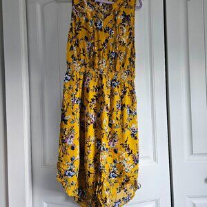 Yellow Floral Casual Dress